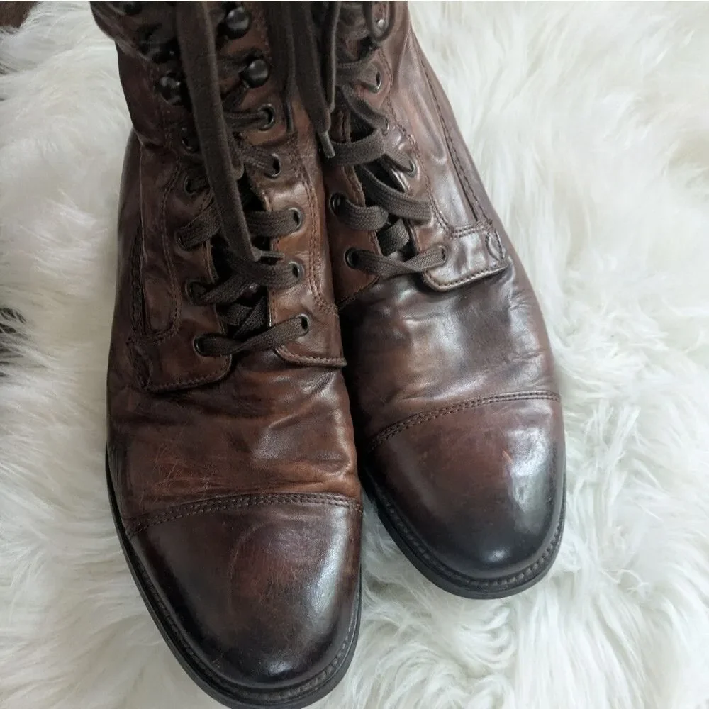 Adam Derrick To Boot New York Men's Brown Leather Lace Up Boots 9.5